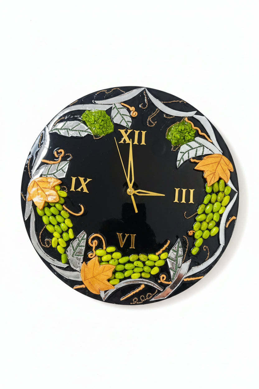Resin Wall Clock Black Base