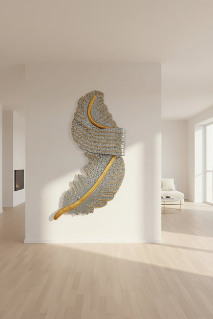 Luxury Feather Metallic Golden