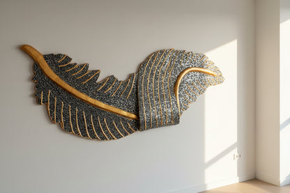 Luxury Feather Metallic Golden