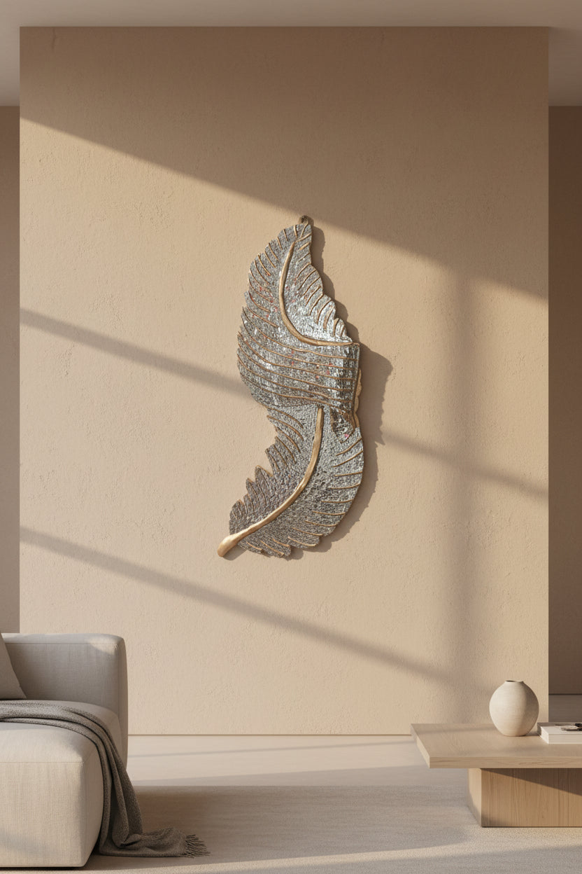 Luxury Feather silver golden